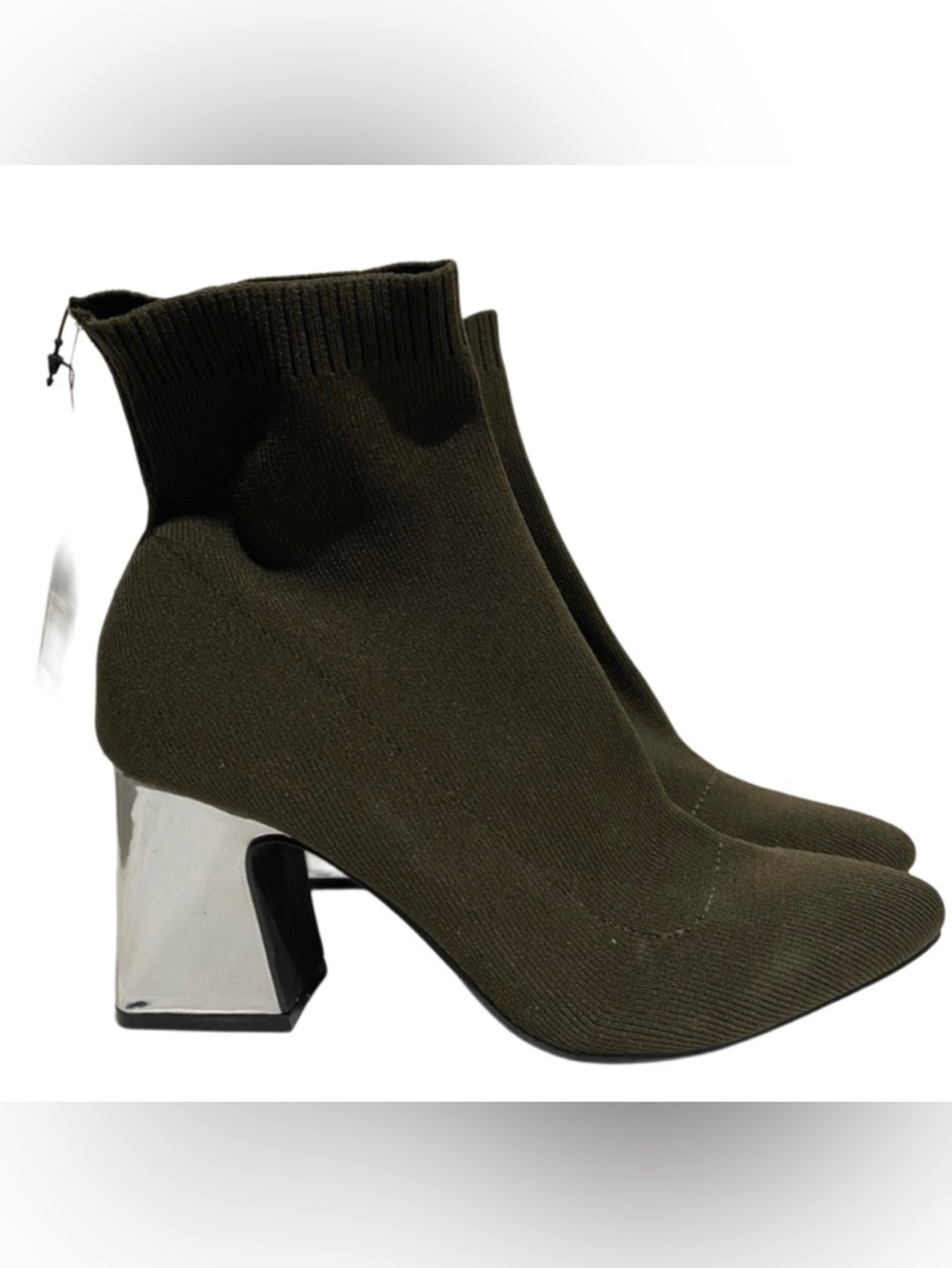 Forever 21 Stretch Fabric Boots/Booties, Size 7.5 Women, Olive